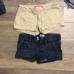 One jean and one khaki shorts